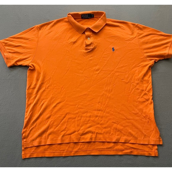 Ralph‎ Lauren Polo Shirt Mens Adult 2XL XXL Orange Green Pony Preppy Casual - Picture 1 of 5